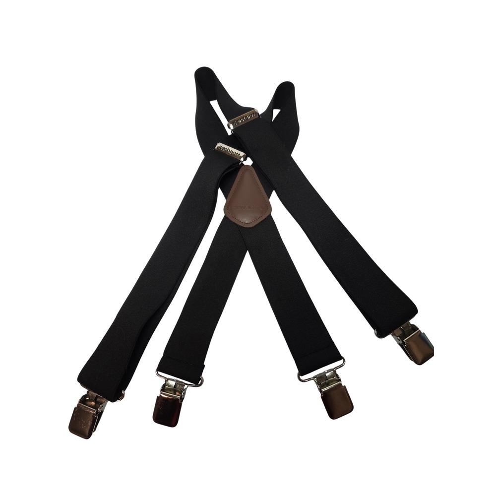 Carhartt Mens Heavy Duty 2 Inch Wide Elastic X-Back Suspenders Black Clip On